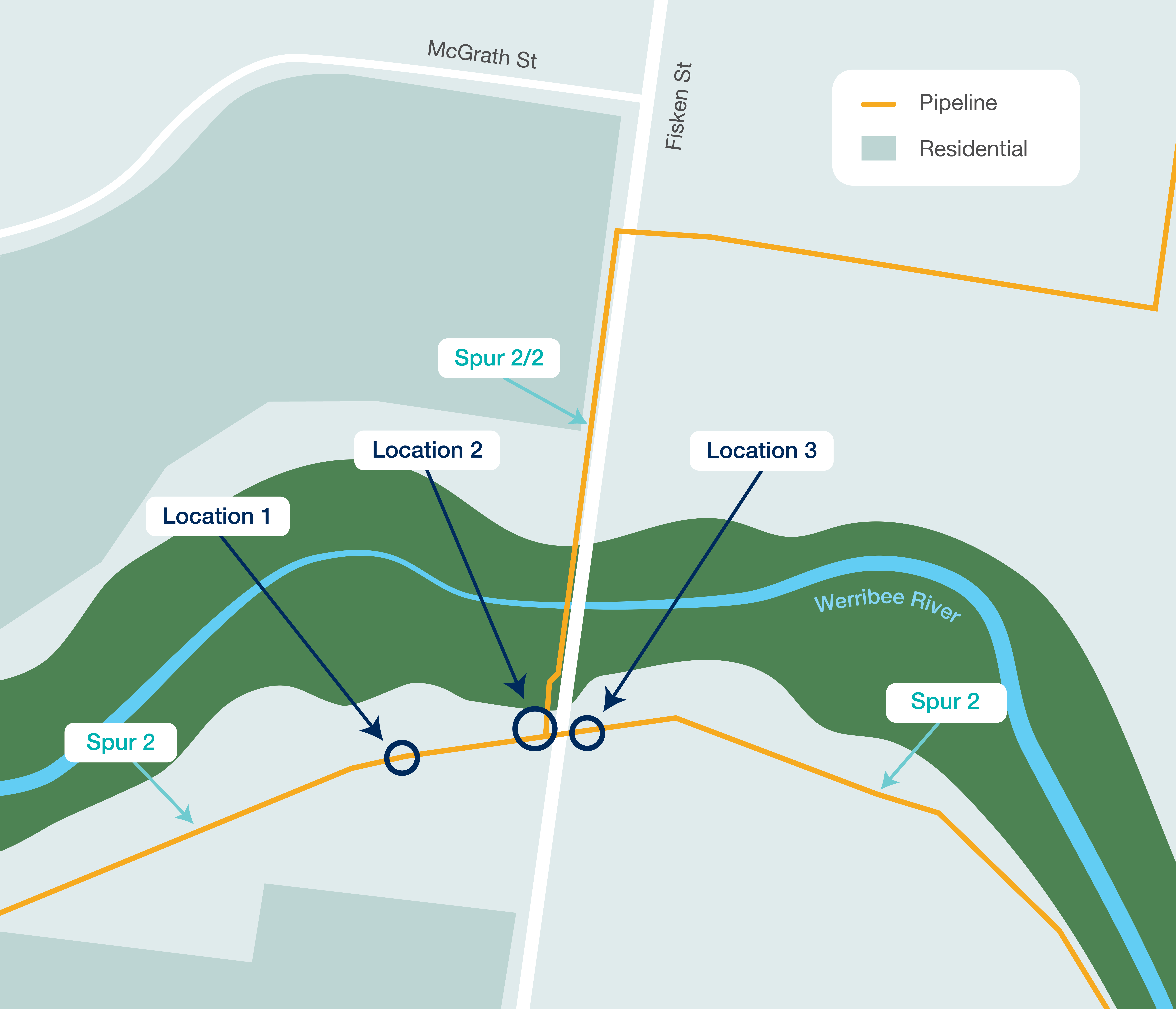 Map of works in Bacchus Marsh