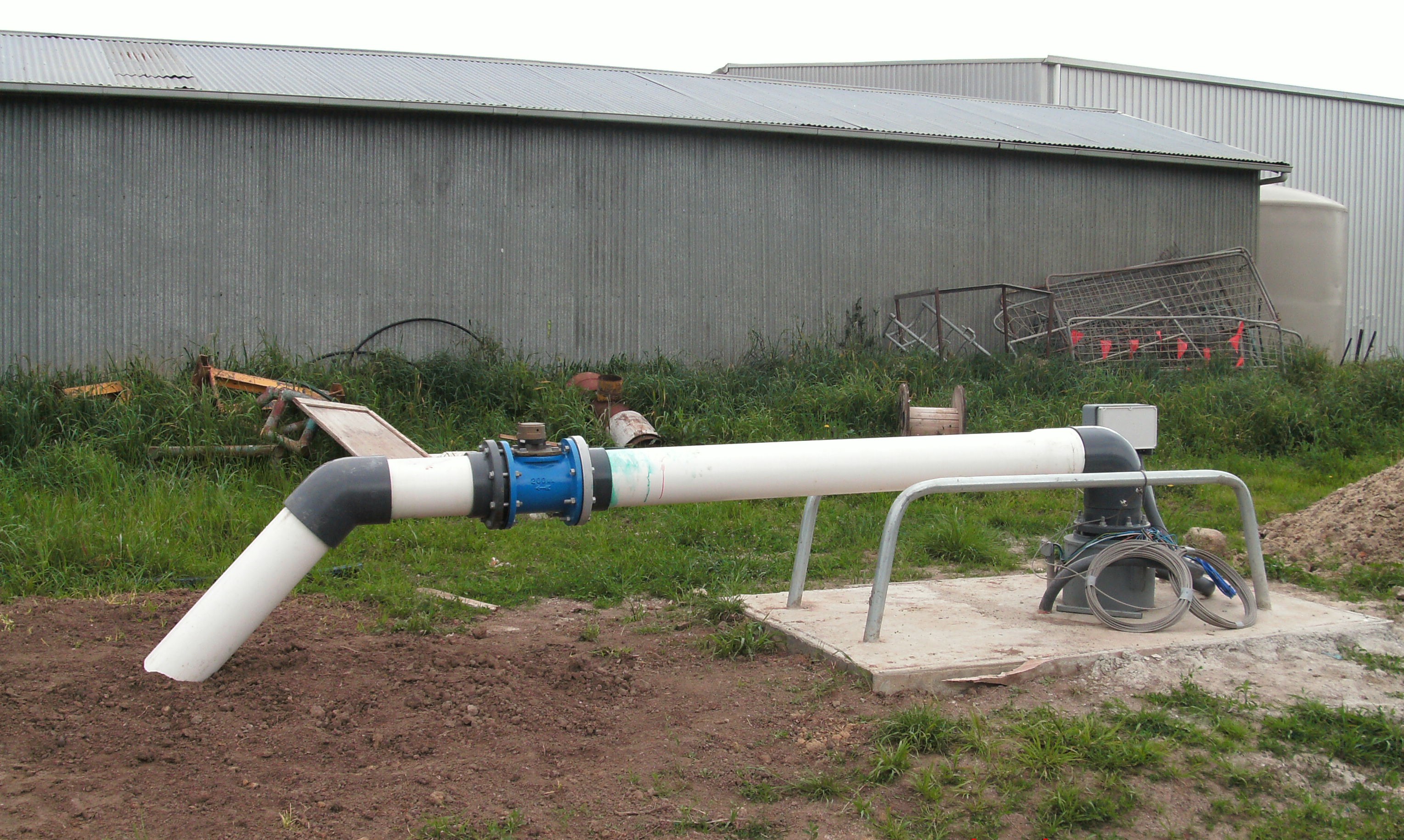 Water meter behind a shed