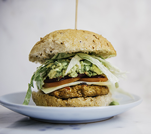 Burger on a plate