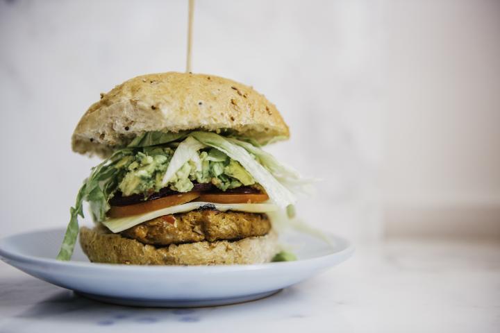 Burger on a plate